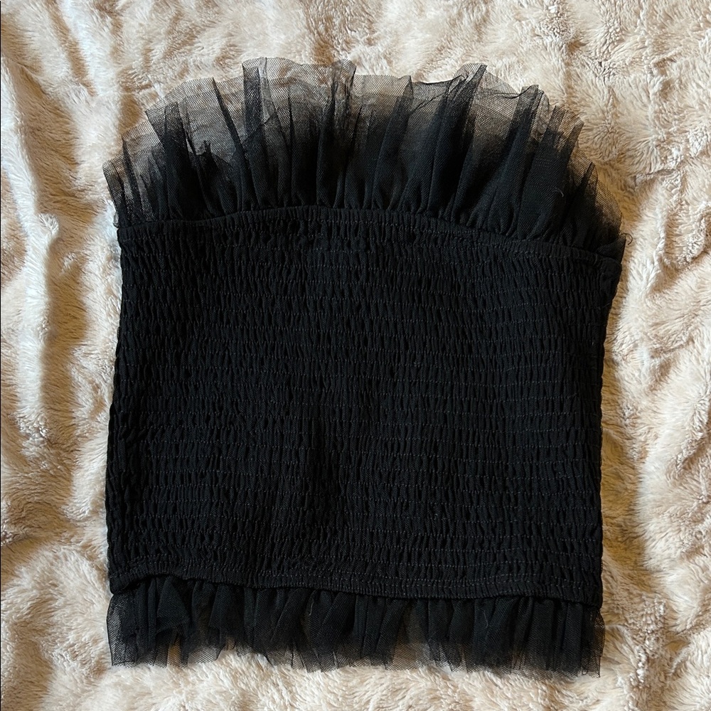 Elegant Black Tulle top